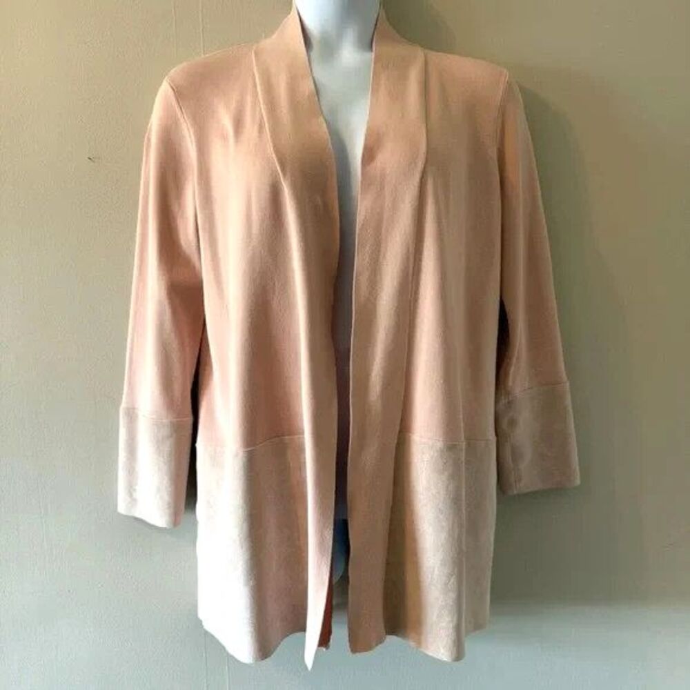 Calvin Klein | Large Blush Pink Open-Front Long Line Cardigan Sweater